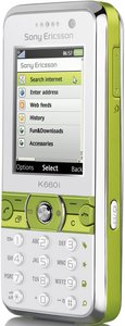 SONYERICSSON K660I, LIME ON WHITE